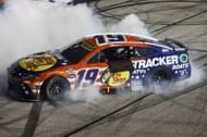 Chase Briscoe (19) burnouts after winning the Cook Out Southern 500. Source: Getty